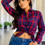 Korean Check Shirt Blouse