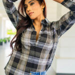 Korean Check Shirt Blouse