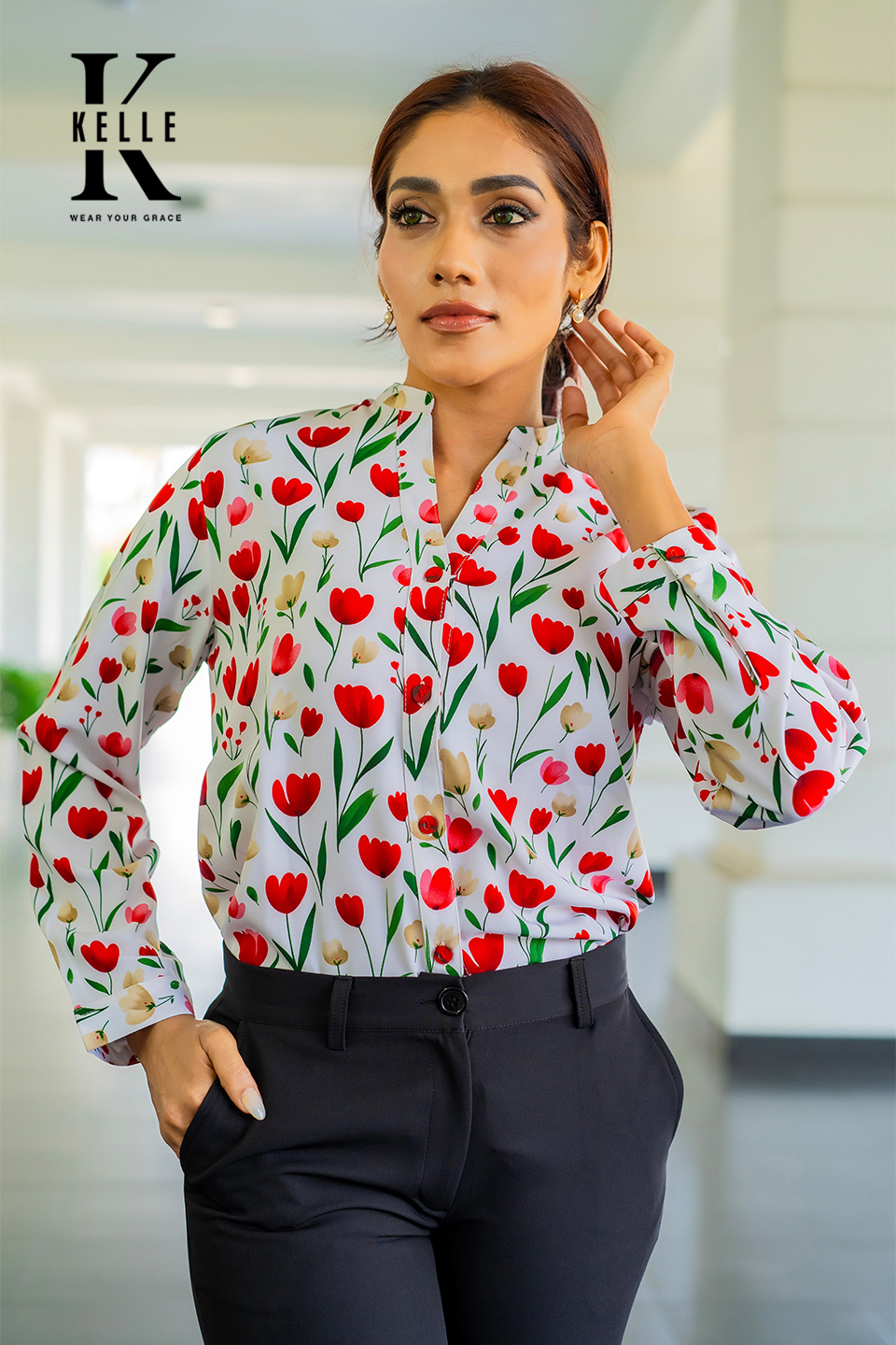 Korean office blouse3 Korean Office Blouse - Image 1